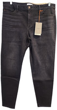 NEW Lafayette 148 New York Mercer Ankle Jeans Plus Size 34 18W Black Denim picture