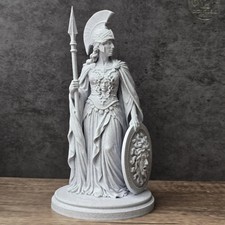 Athena Statue, Greek Wisdom Goddess Sculpture, Medusa Shield, Mythology Gift picture