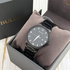 Bulova Modern Futuro Black Dial Black Steel Men's Quartz Watch 42mm 98D144 New picture