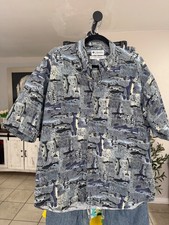 Vintage Columbia Brook Trout Fish Print Button-Up Shirt Size L #206 picture