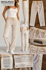 Woolrich John Rich Bros Pants Womens M Italy Cream Stretch Pull On Straight Leg picture
