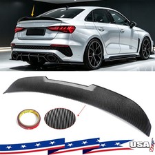 HIGHKICK PSM STYLE TRUNK SPOILER FOR 2022-2026 AUDI A3 S3 RS3 SEDAN CARBON LOOK picture