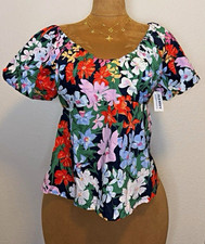 Women's Floral Smocked Square Neck Puff Sleeve Peplum Blouse. picture