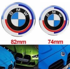 ✅️Front Hood 82mm & Rear Trunk 74mm Emblem Fits BMW 50th Anniversary 51148132375 picture