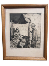 Original Benjamin C. Brown drypoint etching 
