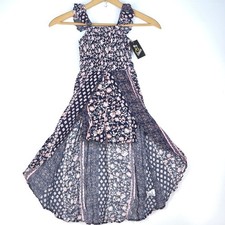 Art Class Walk Through Maxi Romper Girls Medium 7/8 Smocked Floral Boho Peasant picture