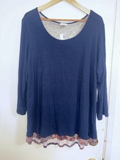 Avenue floral hem mixed media long sleeve top Plus Size 18/20 NWT picture