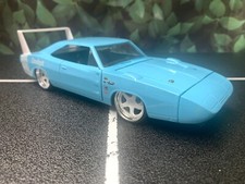 Imperfect 1:24 Diecast Car JADA 1969 DODGE CHARGER DAYTONA Blue No Box AS-IS picture