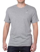 Nike Men's Sportswear Embroidered Swoosh T-shirt Gray-X-Large picture