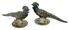 Sampson Mordan London Sterling Silver Figural Pheasant Desk Seals Pair c1924 picture