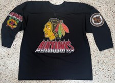 CCM Maska NHL Vtg Rare 1993 Chicago Blackhawks Mesh Jersey Size XL picture