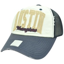 NCAA Austin Wranglers Mesh Garment Wash Distressed Snapback Curved Bill Hat Cap picture