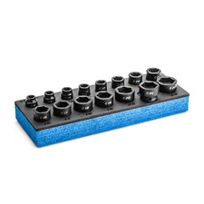 Capri Tools 3/8 in. Drive Stubby Impact Socket Set, Metric, 8 to 22 mm, 15-Piece picture