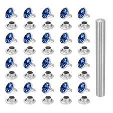 100pcs Crystal Rivets 9mm Rhinestone Stud with Tool Silver Light Blue] picture