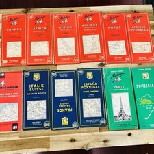 Lot of 12 Michelin Vintage 1960s Road Maps & Tourist Guides Europe Africa Paris picture