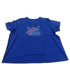 NWT Catherines Short Sleeve Royal T-Shirt Size 4X (30/32W) picture