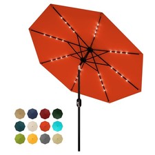 10FT Patio Umbrella with 32 LED Lights Large Outdoor Umbrella UV-Resistant picture