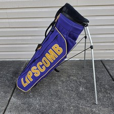 RARE VTG Ping Hoofer Lipscomb Bisons College Purple Yellow Stand Golf Bag CLEAN picture