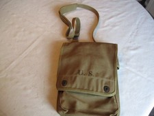 Vintage US Army 1942 Turner Mfg. Co. Canvas Map Pouch Case With Strap picture