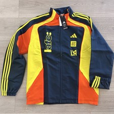 adidas Los Angeles FC LAFC MLS Soccer Full Zip Jacket Gray Orange Yellow Size M picture