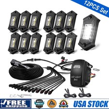 12PCS White LED Rock Lights Underglow Kit w/ Harness For Jeep Wrangler 4x4 picture