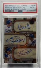 2025 Topps Museum Triple Auto RUBY /5 Bo Jackson George Brett Bobby Witt Jr PSA  picture