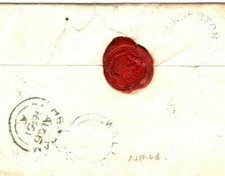 GB Northumberland Cover *CHIPCHASE CASTLE* & *WALL* UDC 1d Red 1851 74.3 picture
