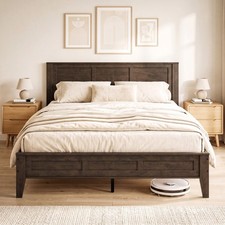 HOMCOM Queen Bed Frame with Headboard and Footboard, Platform Bed Frame picture