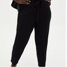 Torrid Black High Rise Tapered Pants Stretch Challis Plus Size 2X picture