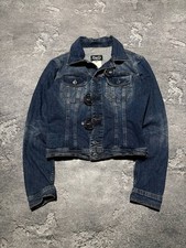 Vintage DG Dolce Gabbana Denim Jacket Womens S Blue Buckle D-Ring Y2K Italy picture