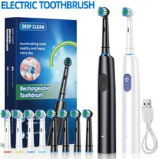 Pro Rotating Electric Toothbrush Rechargeable With 4 Brush Heads 5 Modes Timer picture