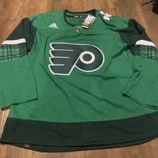 Adidas Philadelphia Flyers PFL St Pattys Day WRD Hockey Jersey Size 54 Green picture