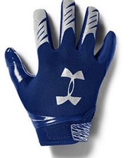 $25 NWT Under Armour F7 Glue Grip Pee Wee Football Gloves in Blue picture