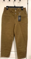 Flamingals M Brown Utility Pants Cotton Twill Pockets Button Fly picture