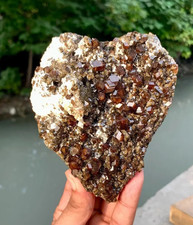 740 Gram Natural Andradite Garnet Crystal On Matrix Specimen For Collection picture