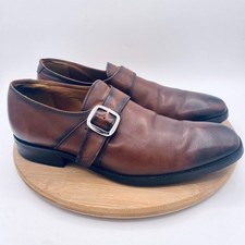 Robert Talbot Monk Strap Shoes Mens 10 Brown Leather Florence Oxfords picture