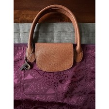 PICARD Easy Basic Shopper bag Tote Purple Floral Tasche Nylon Leather New Fold picture