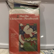 Vintage Bucilla Kit 2128 Jeweled Christmas Mail Bag “Santa’s Pouch” picture
