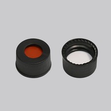 300 pcs 13-425 Black Open Top Caps 8.5mm Hole PTFE Silicone Septa picture