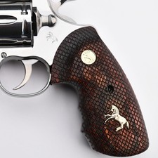 Altamont Colt Python Fingergroove Grips 2020+ - Rosewood Full Snakeskin Gold picture