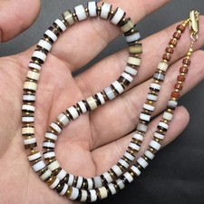 Antique Old Dzi Agate Yemeni Banded Agate Beads Necklace  picture