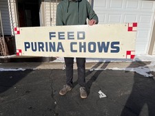 Vintage Feed Purina Chows Farm Store Advertising Sign Masonite picture