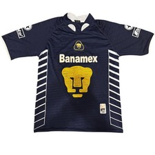 Drako Pumas UNAM Soccer Jersey Navy Blue Yellow Banamex VTG 2000 Mens One Size picture