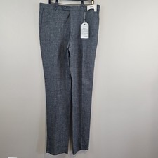 Joseph Abboud Heritage Italian Linen & Wool Dress Pants Gray Sz 38 Unfinish NWT picture