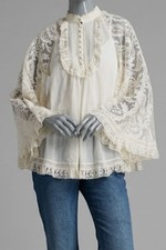 Zimmermann Women's Ivory Paisley Lace Ascension Tunic Blouse Top Size 2 picture
