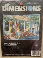 Vtg Dimensions Gallery Crewel Embroidery Kit, Blue Violet B & B NEW picture