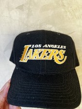 Vintage 1990s NBA Los Angeles Lakers Starter  Black Gold Motion Wool Snapback  picture