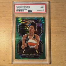 2022 Panini Prizm WNBA Veronica Burton Wings ROOKIE Green Pulsar /25 RC PSA 9 picture