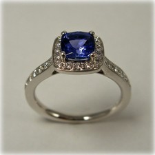 1.42 Ct Cushion Cut Natural Sapphire Diamond Engagement Ring 925 Sterling Silver picture