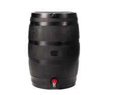 50 Gallon Flat Back Eco Rain Barrel Water Storage Tank Spigot Black Color picture